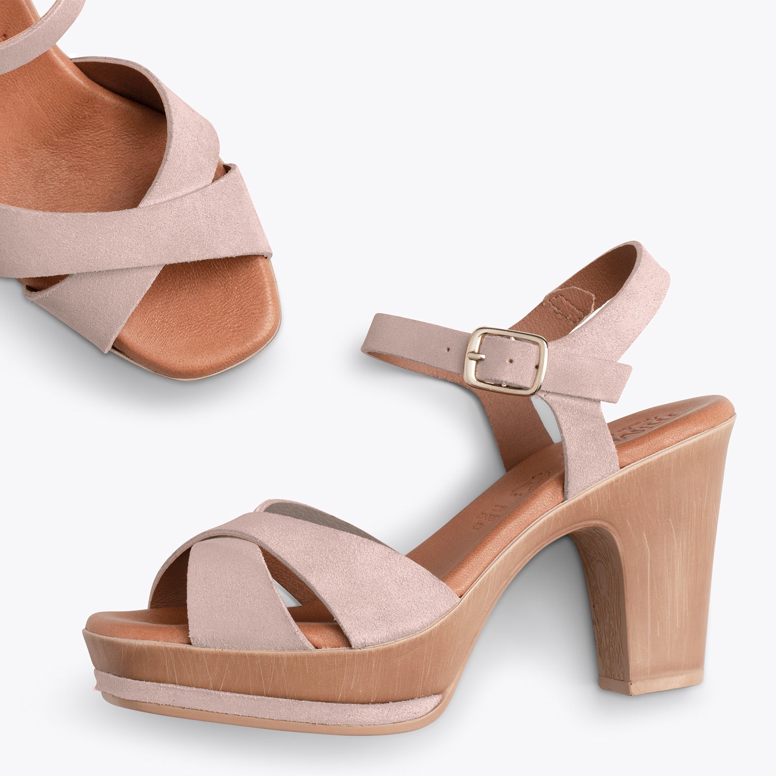 MYKONOS – NUDE high heel sandals with platform
