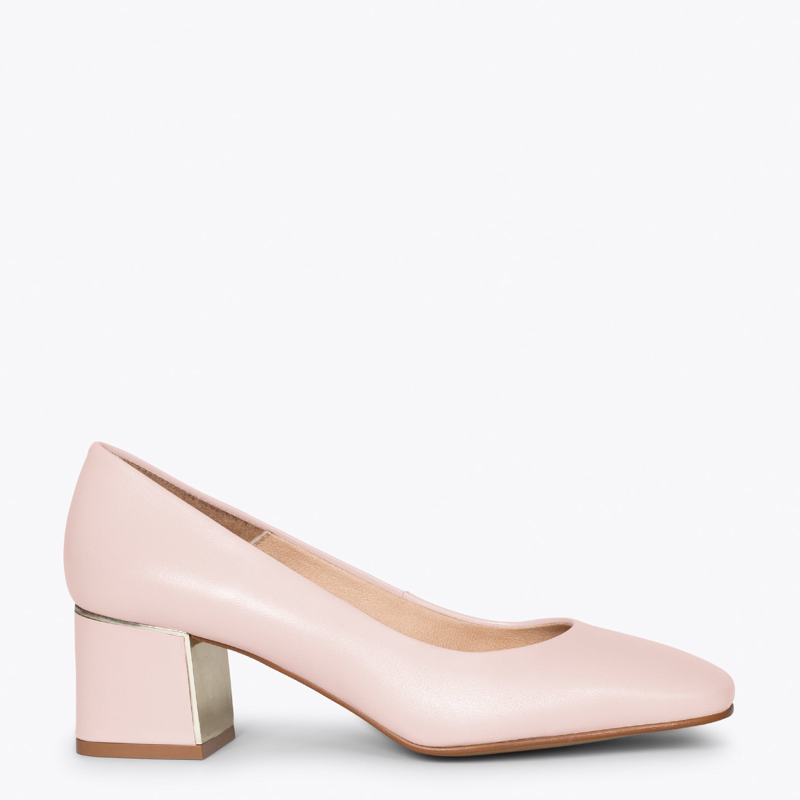 FEMME – NUDE mid heel shoes with square toe