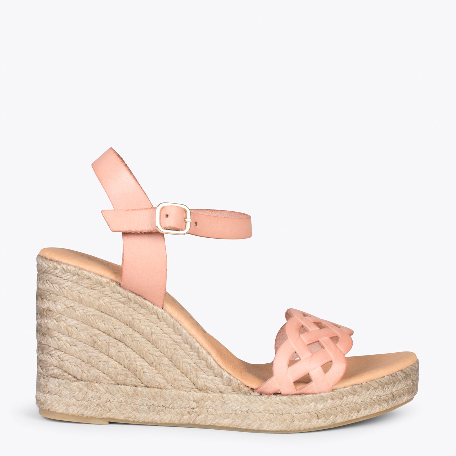 OASIS – NUDE espadrille wedges with braided front