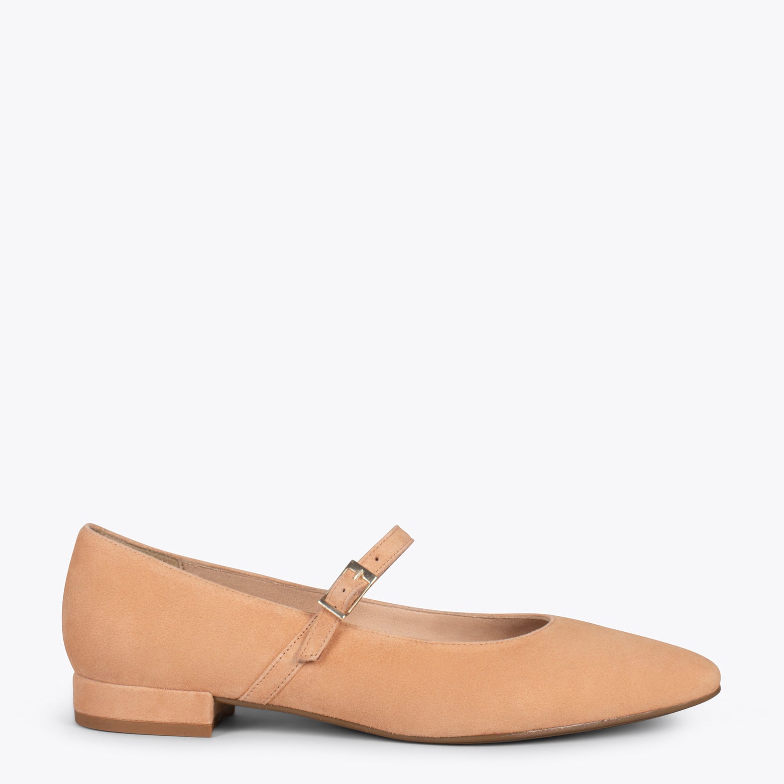 MARY-JANE – SAND buckled leather flats