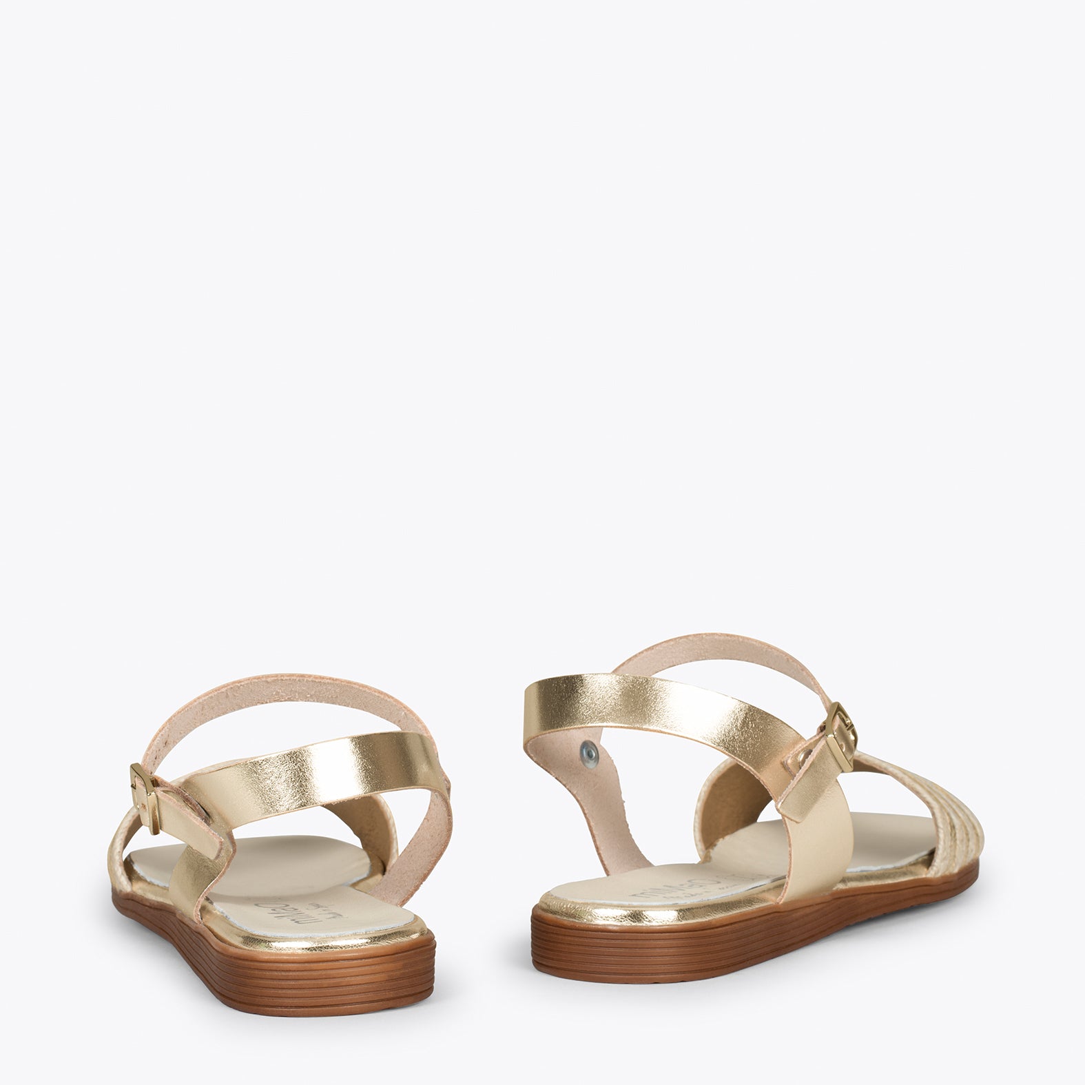 Gold metallic discount flat sandals