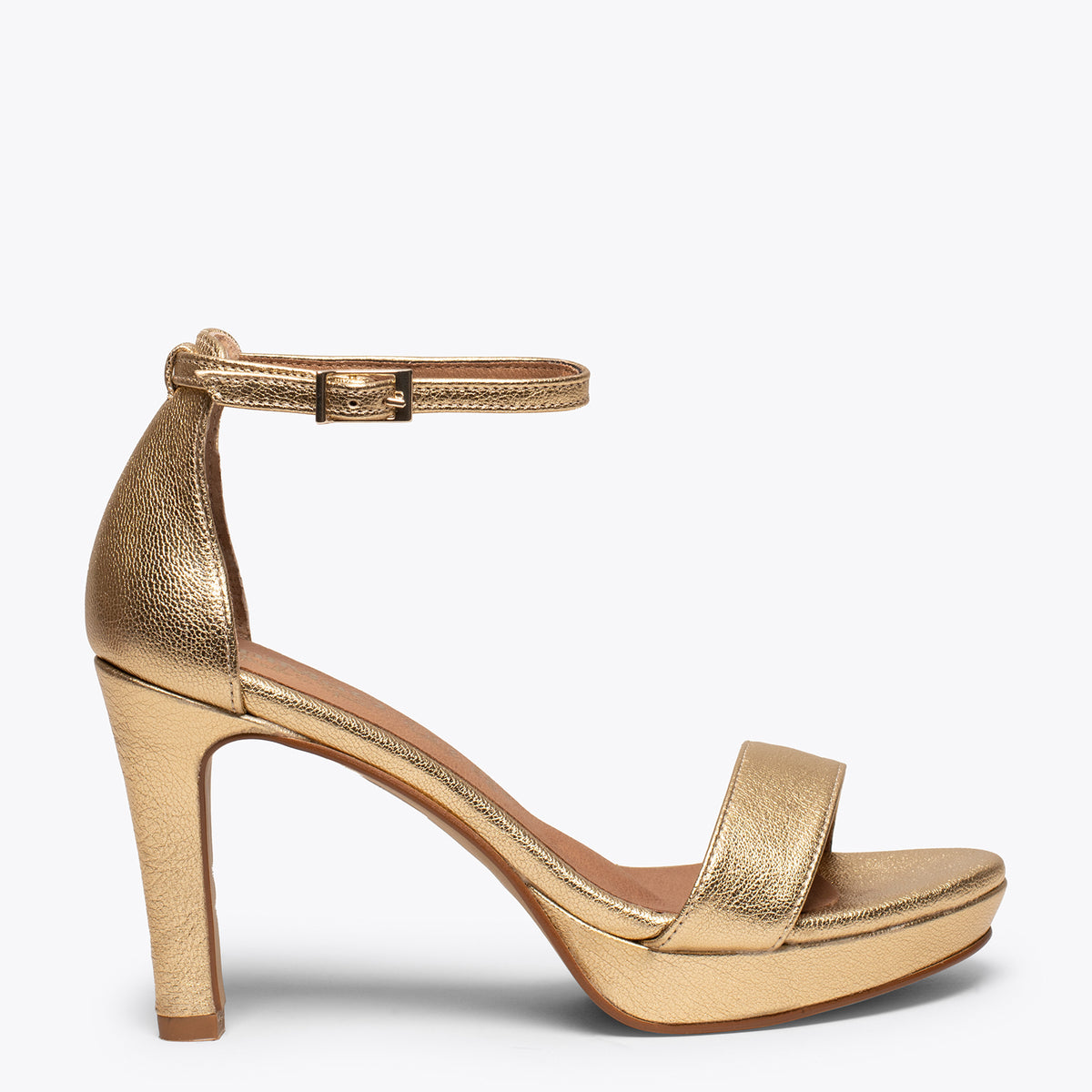 PARTY – GOLD high heel sandals with platform