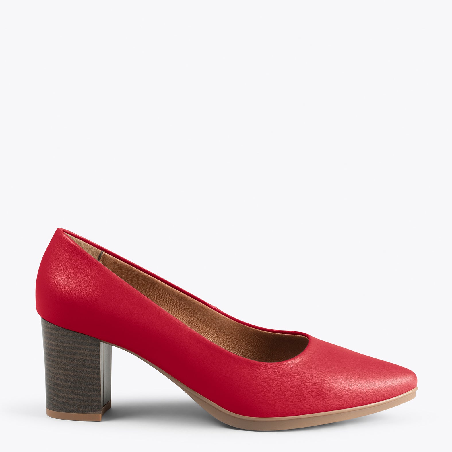 URBAN S SALON – RED nappa leather mid heels