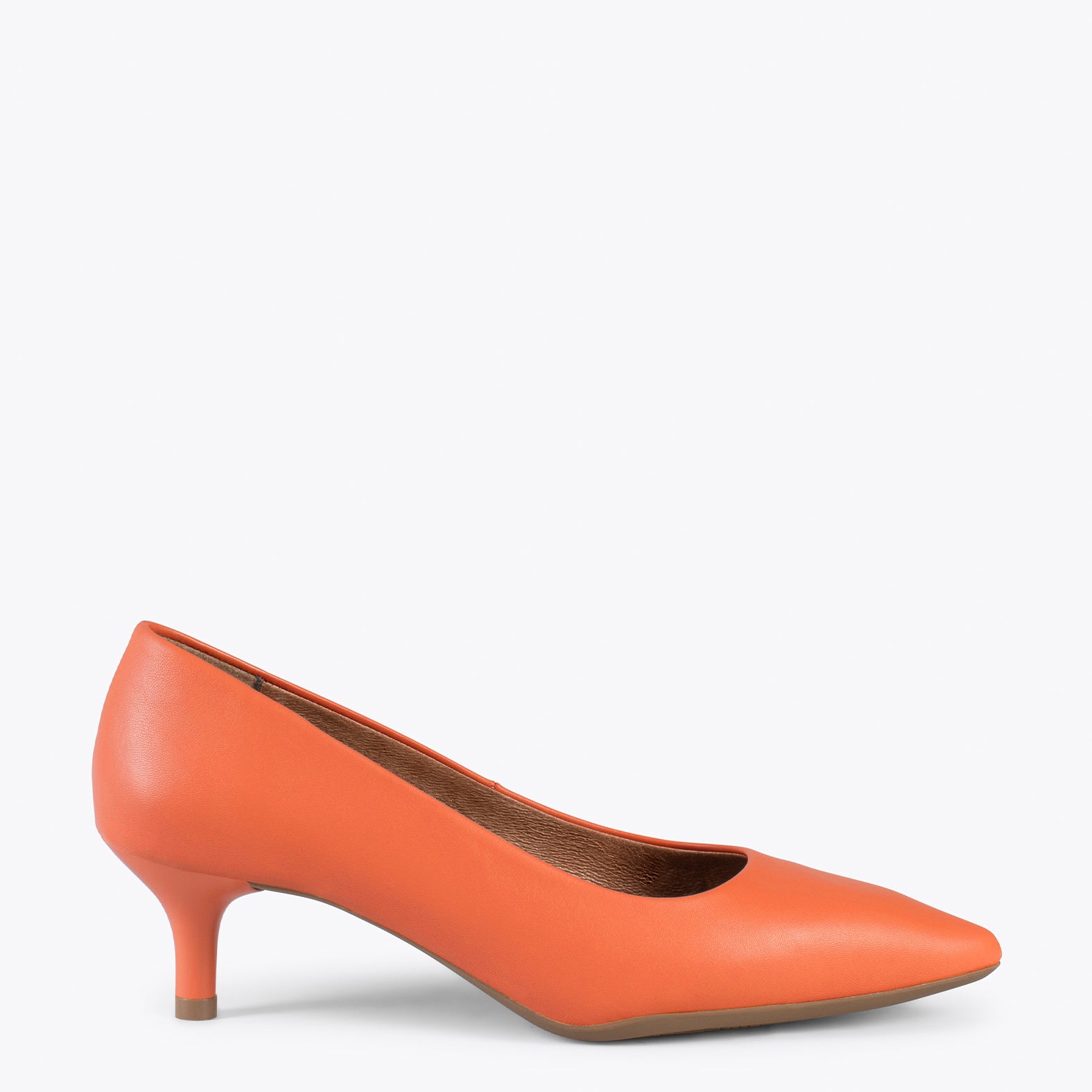 Orange kitten sale heel shoes