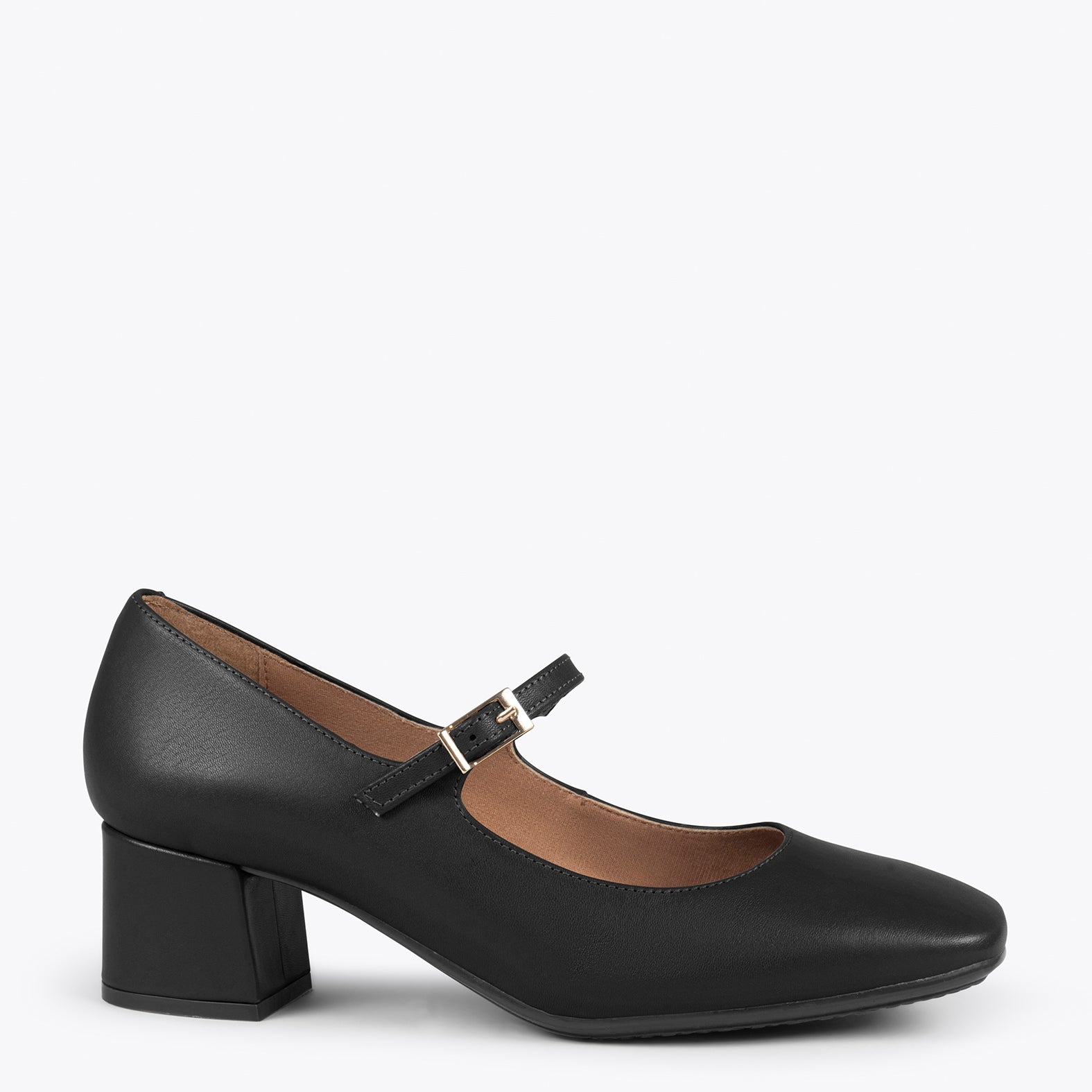 BELLA – BLACK nappa leather mary-jane shoes