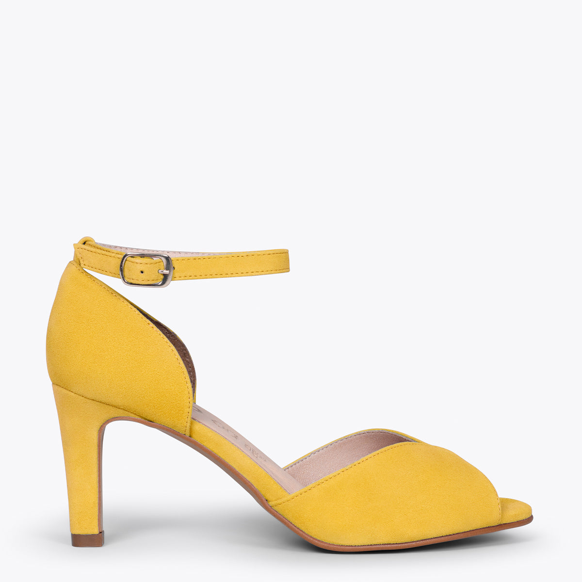 PÉTALO Sandalias elegantes con tacón alto AMARILLAS