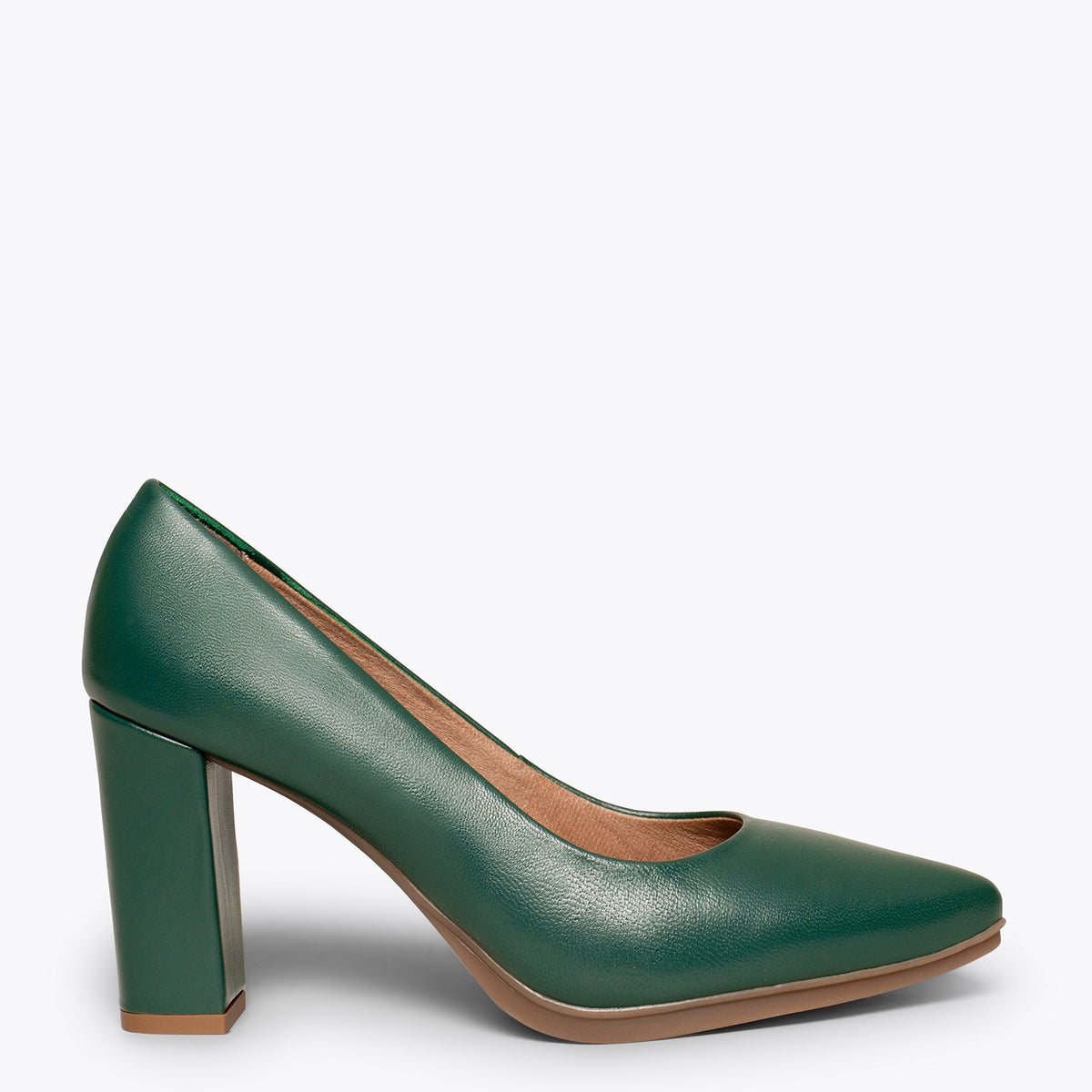 URBAN SALON – Zapatos de tacón alto de napa VERDE BOTELLA