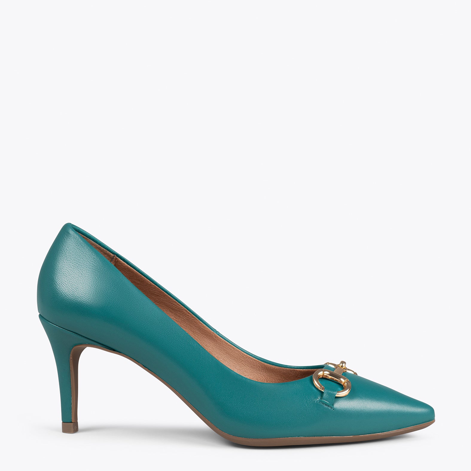 ELEGANCE – GREEN stiletto heel with metallic detail