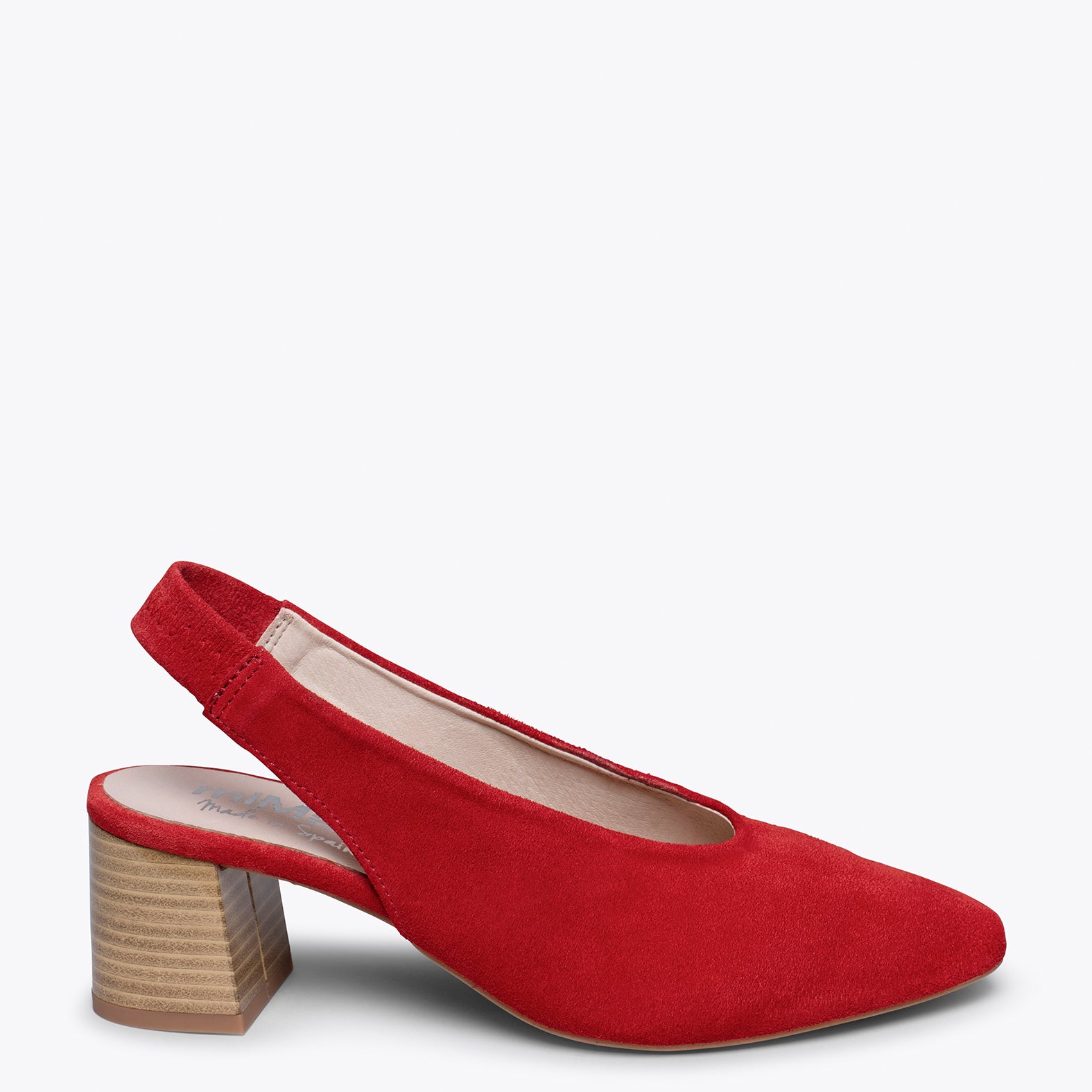 SLING-BACK - RED mid heel with v-line