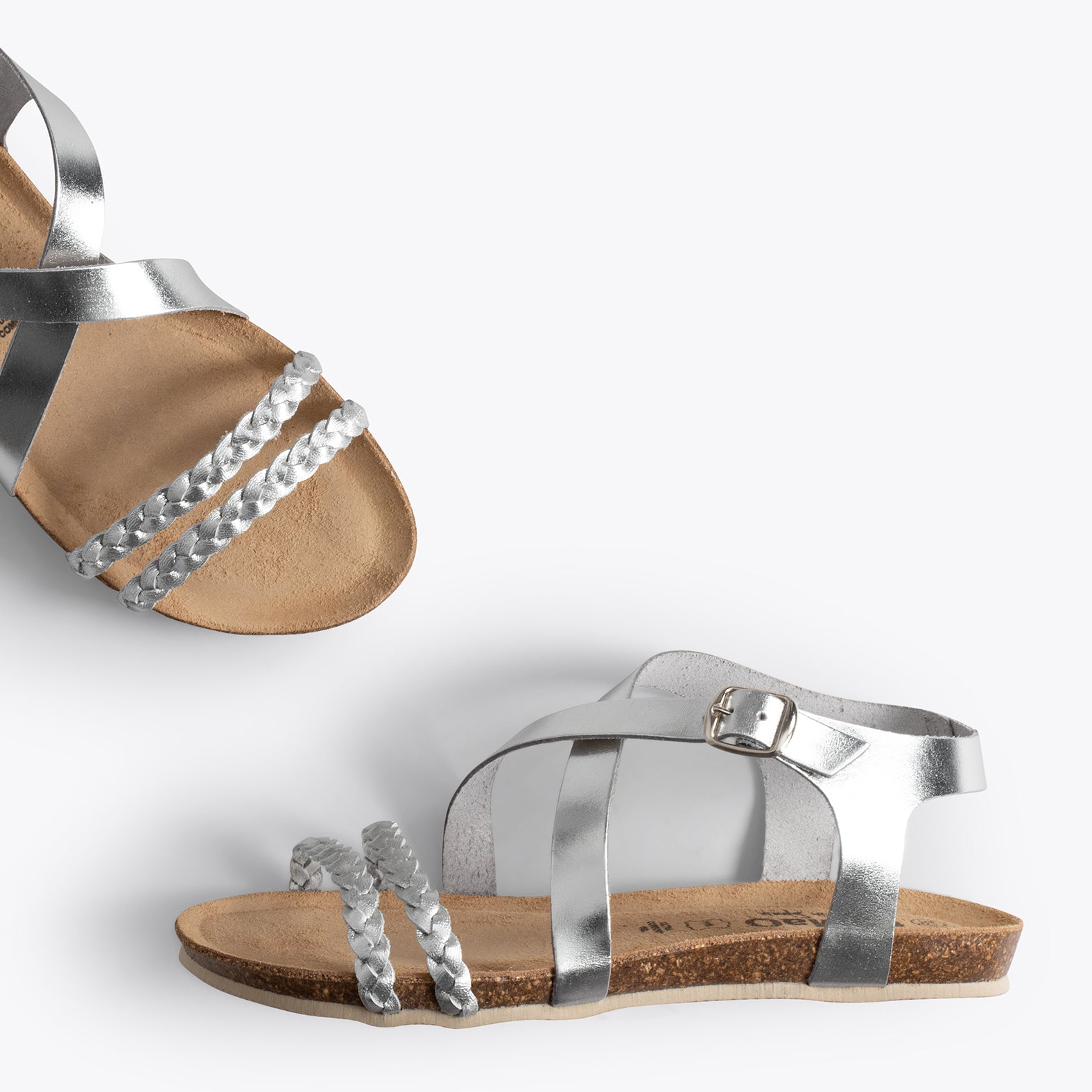 INDIE SILVER BIO sandals with straps miMaO