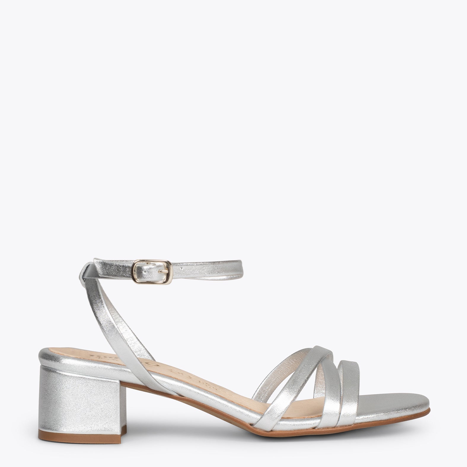 VIENA – SILVER sandals with straps