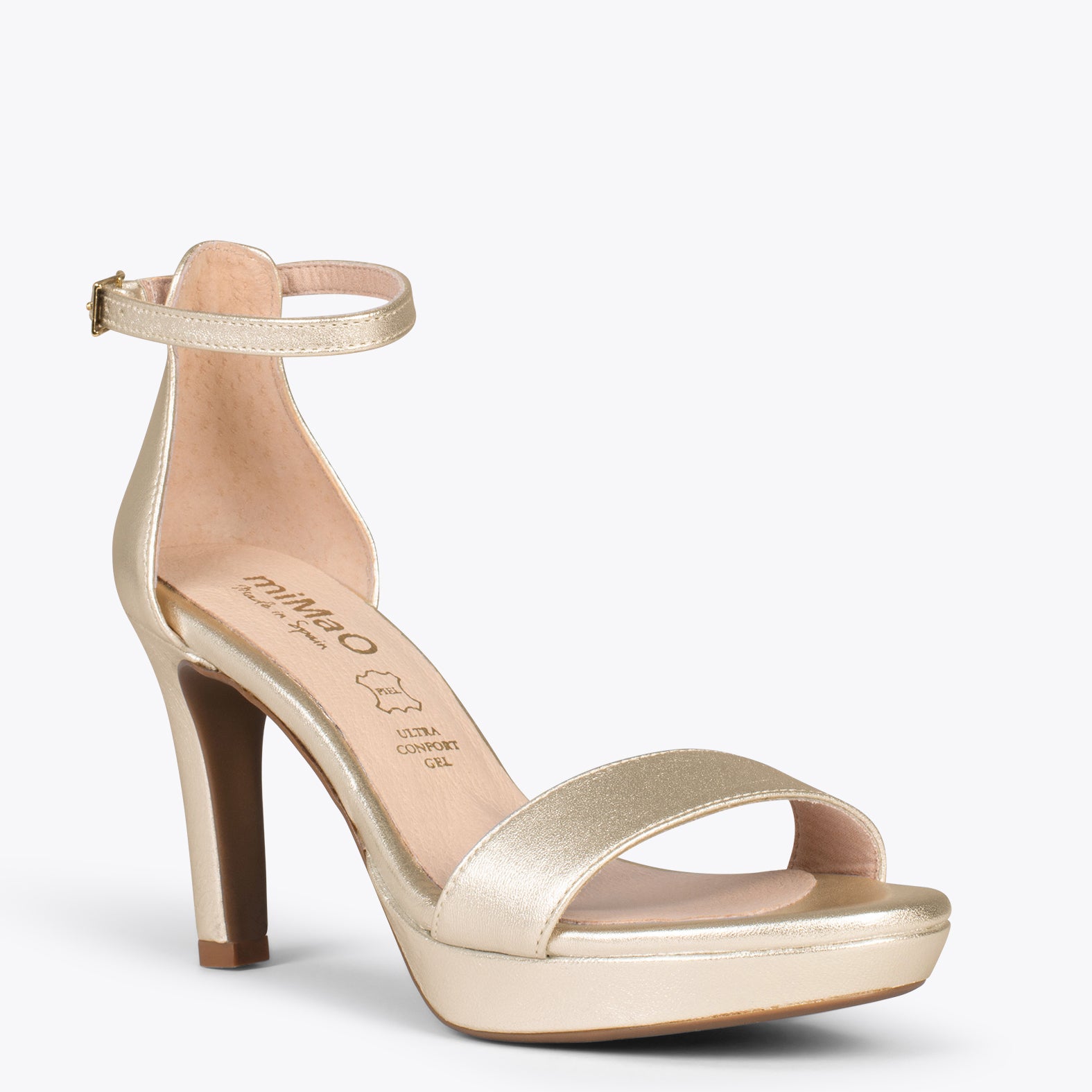 PARTY – GOLD high heel sandals with platform