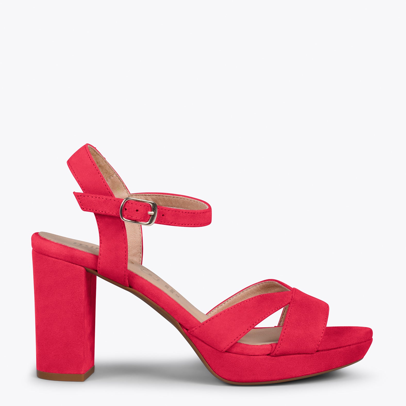 PARIS – RED high heel sandal with platform