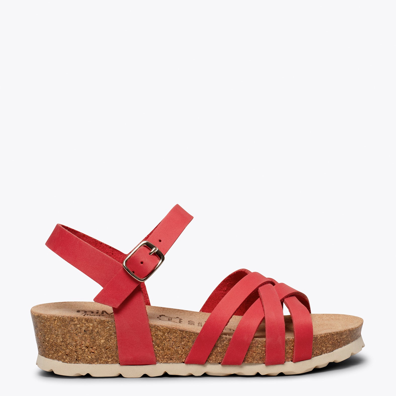 PRINCESS – RED suede bio sandals for kids
