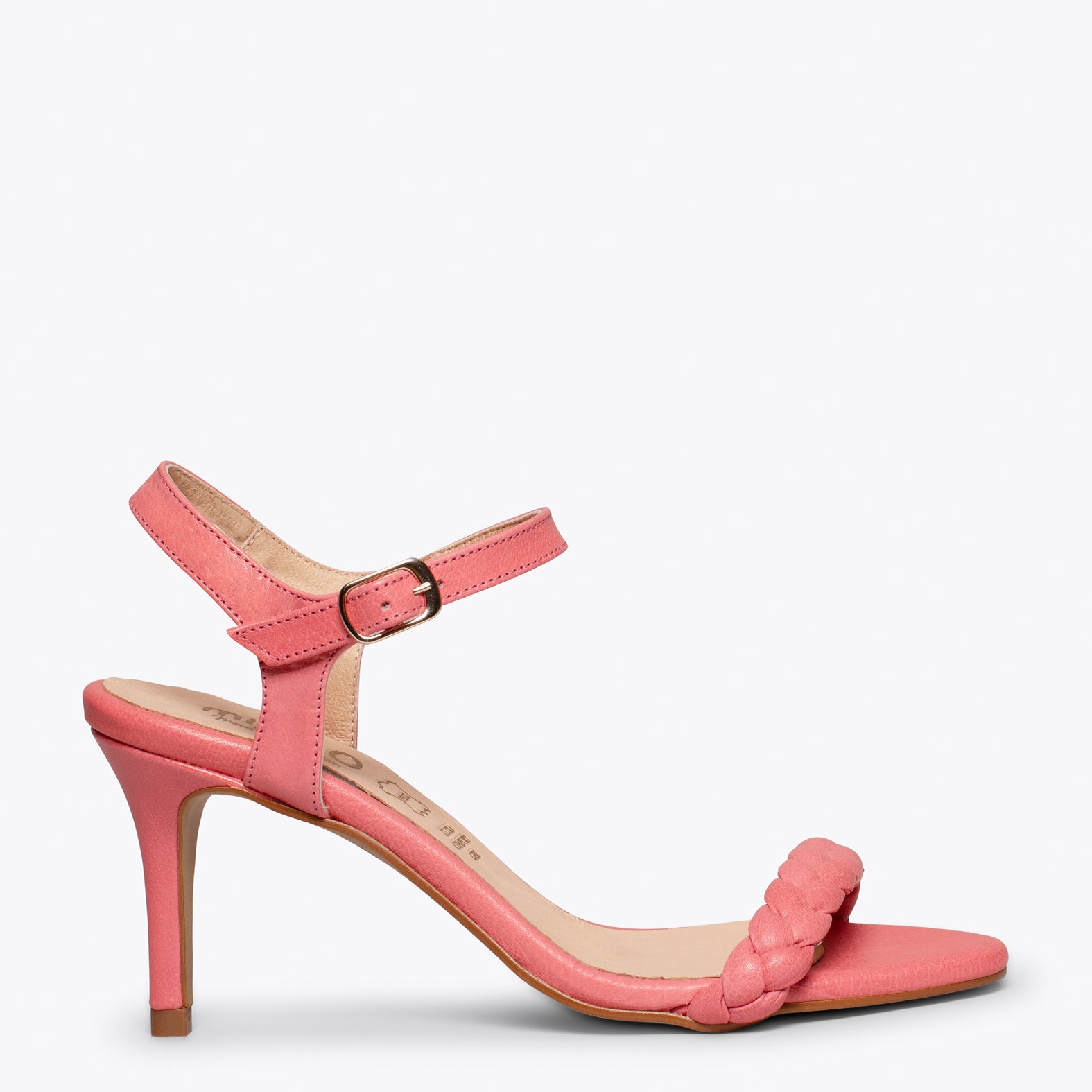 SUNSET – PINK elegant sandals with a braided strap