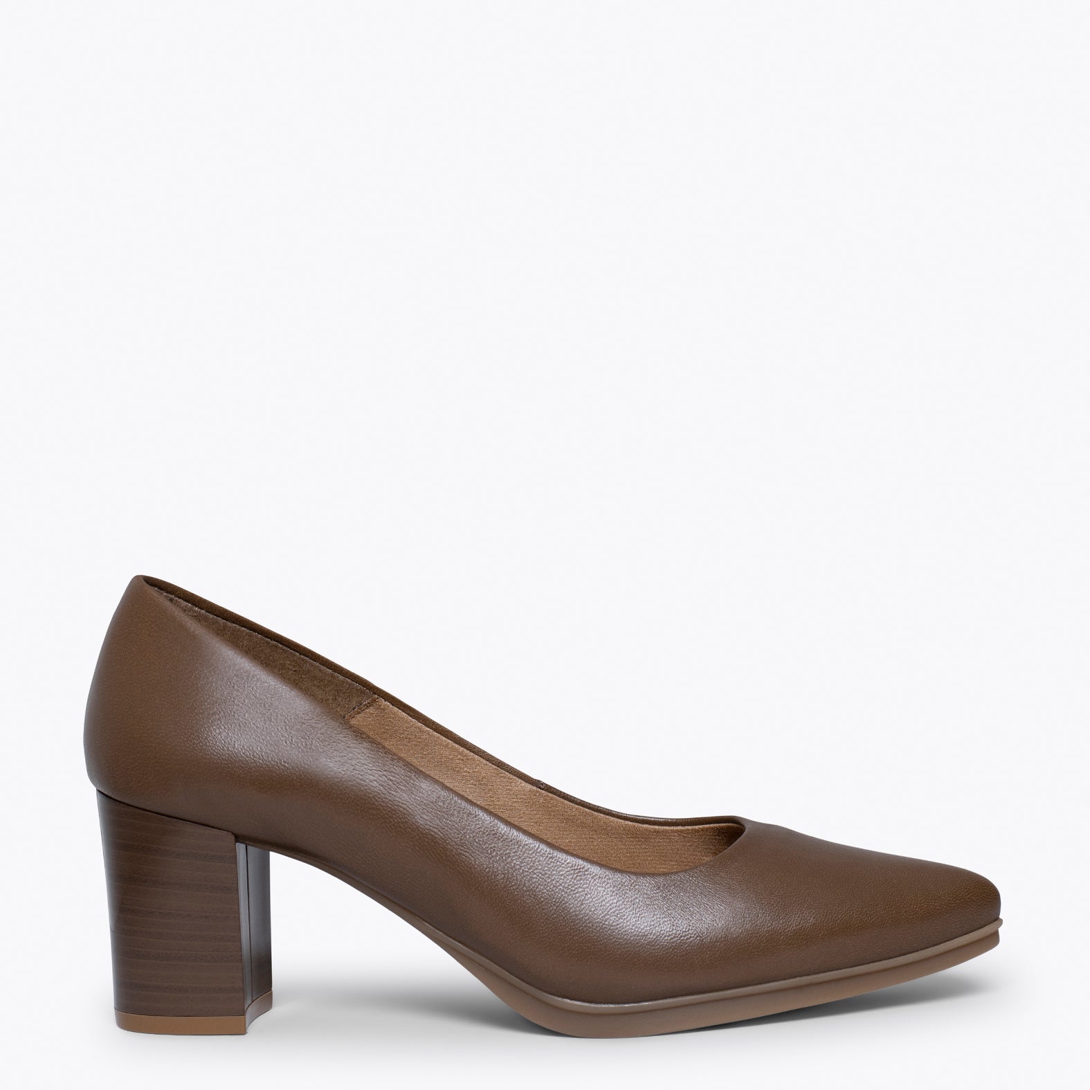 URBAN S SALON – BROWN nappa leather mid heels