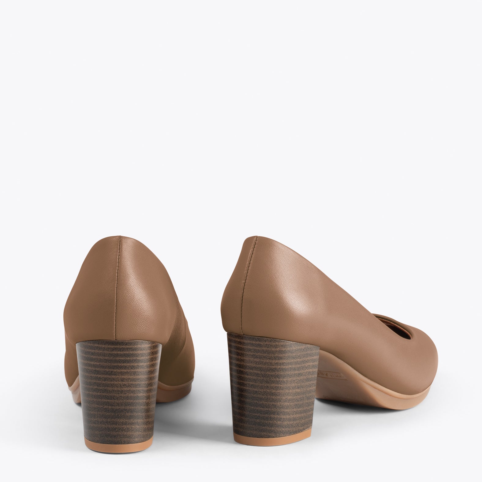 URBAN S SALON – Zapatos de tacón medio de napa MARRÓN