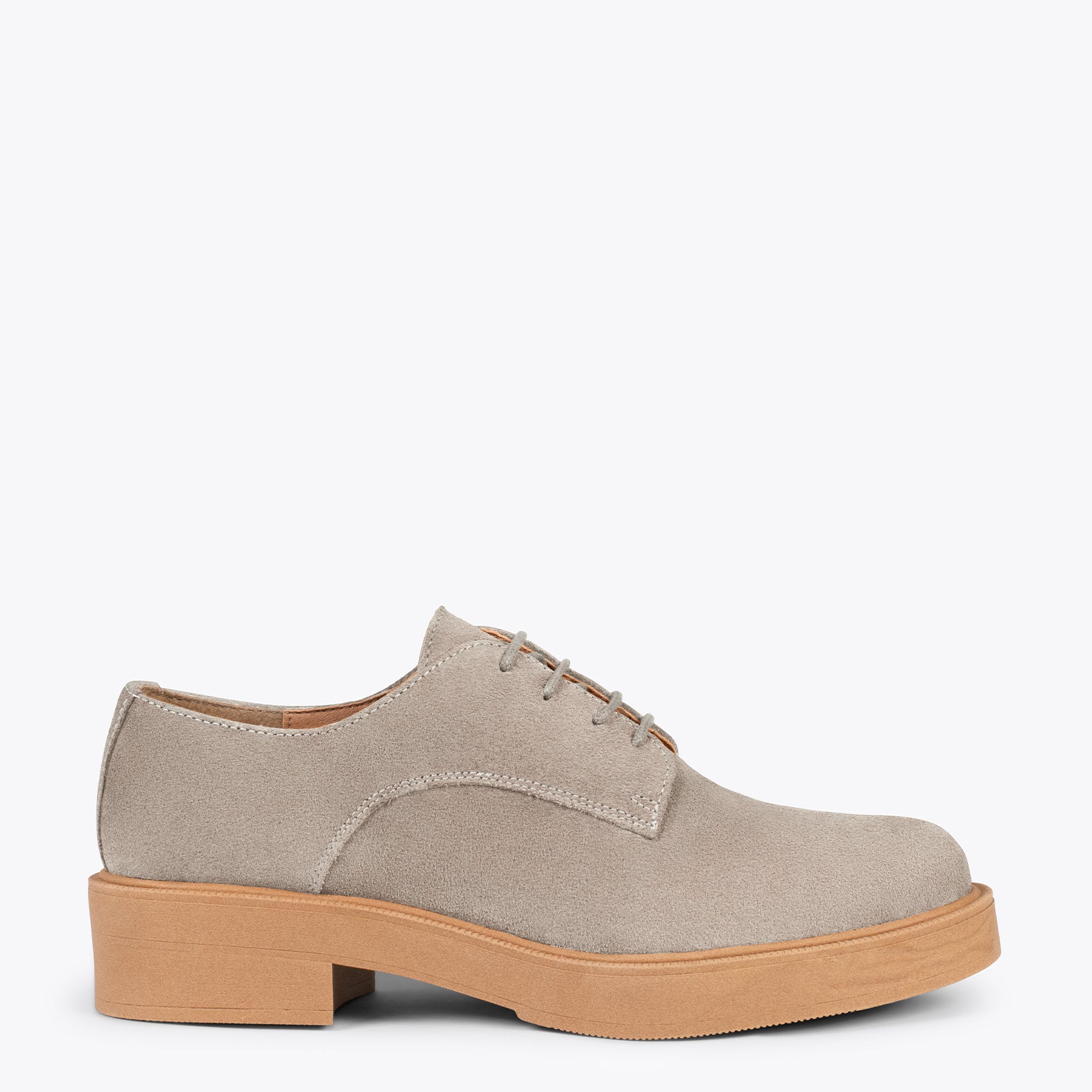 BLUCHER – GREY classic flats with laces