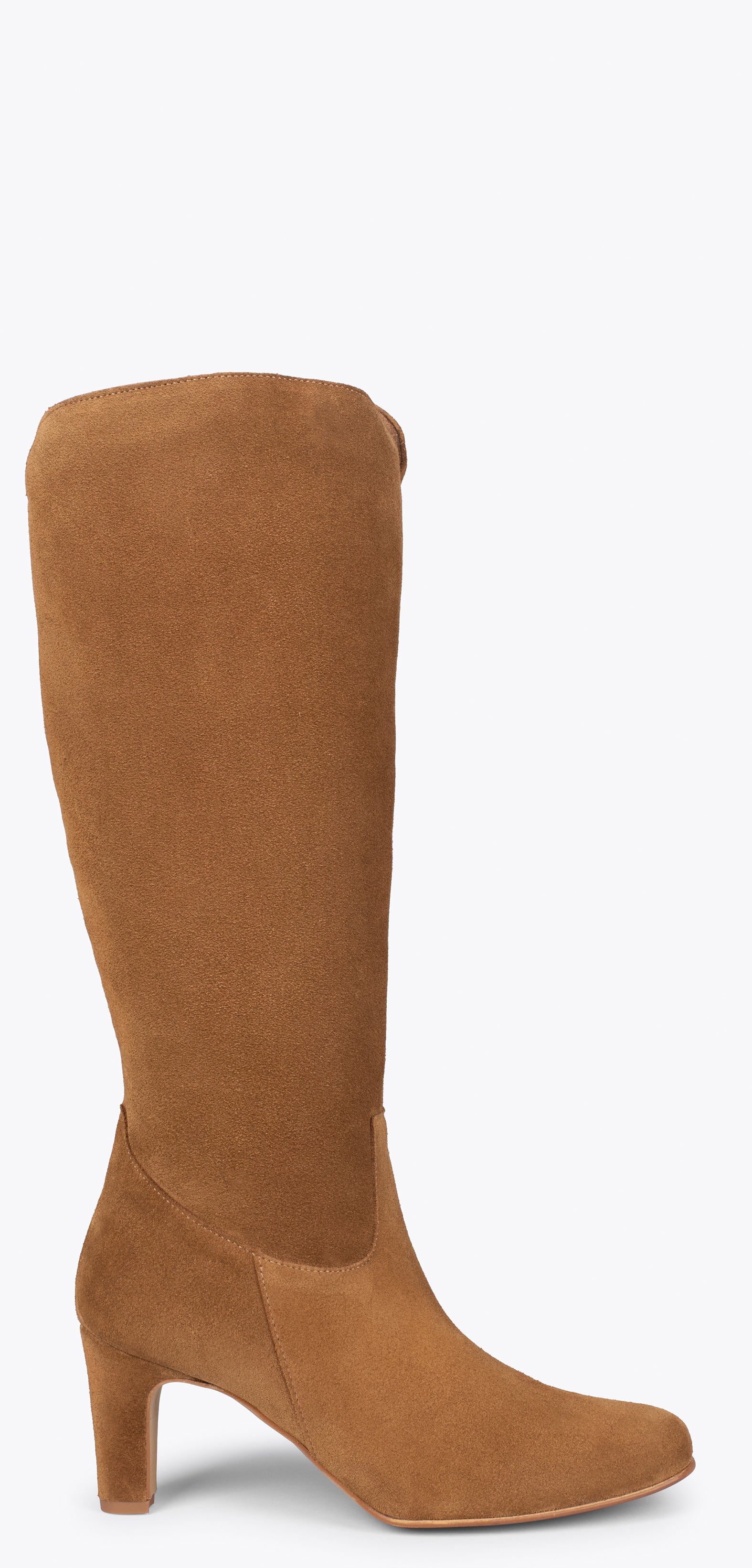 Botas URBAN Redondas – Botas de caña alta con tacón CAMEL