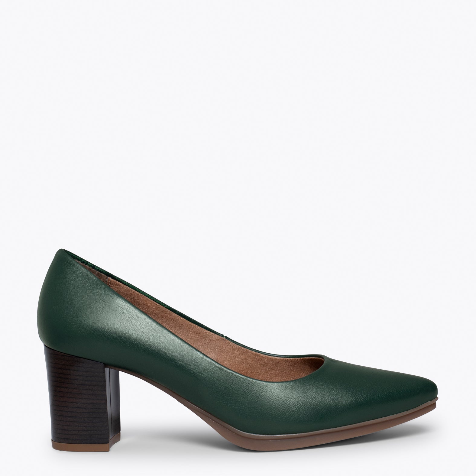 URBAN S SALON – GREEN nappa leather mid heels