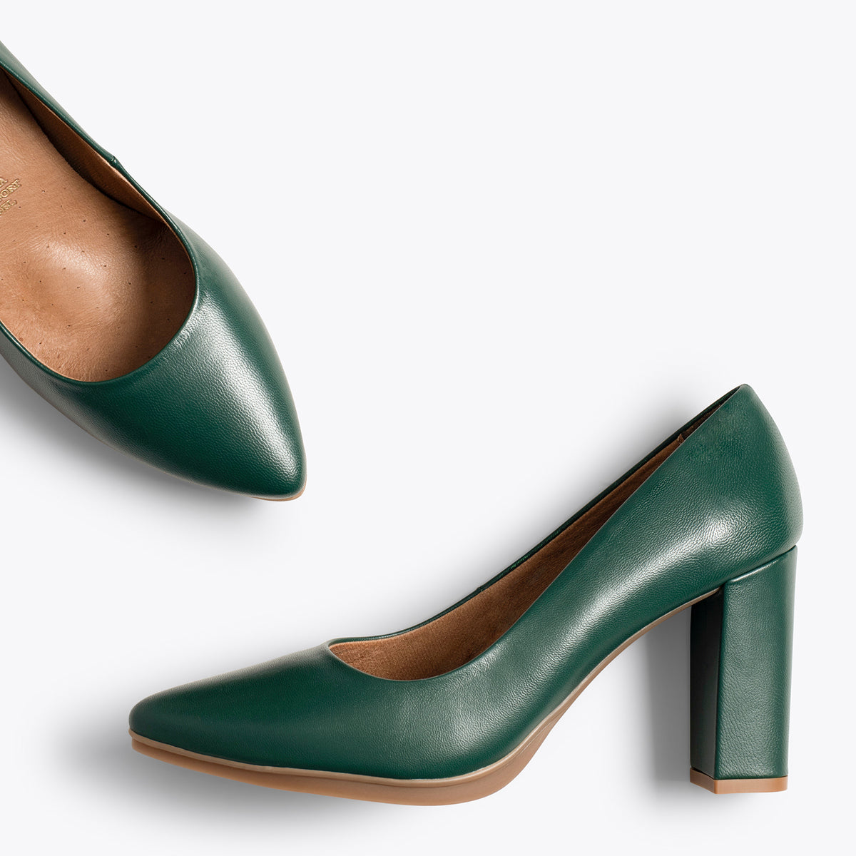 URBAN SALON – Zapatos de tacón alto de napa VERDE BOTELLA
