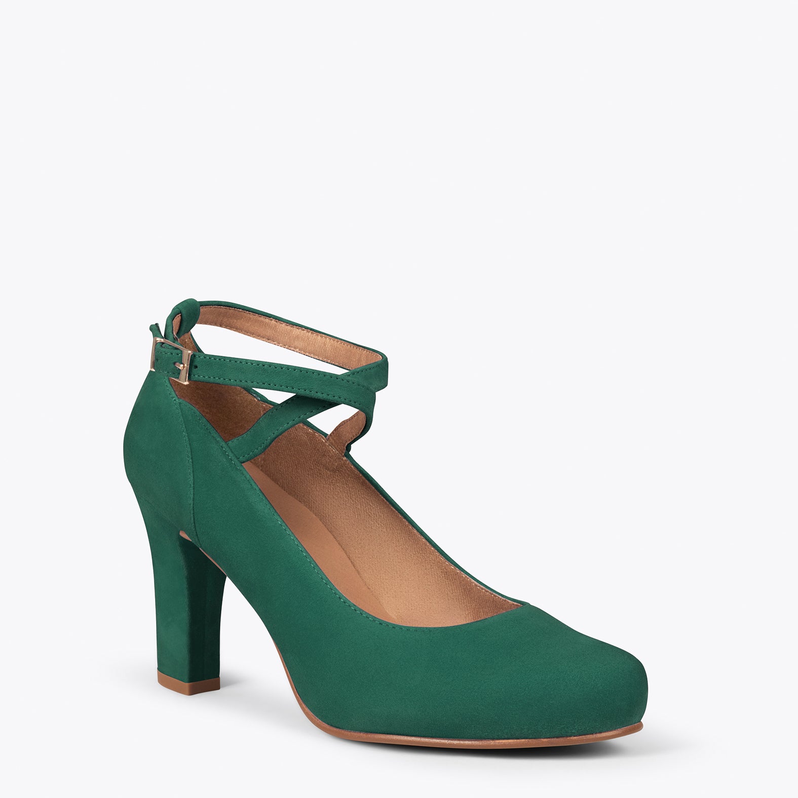 STRAPS – GREEN high heels with crossed straps