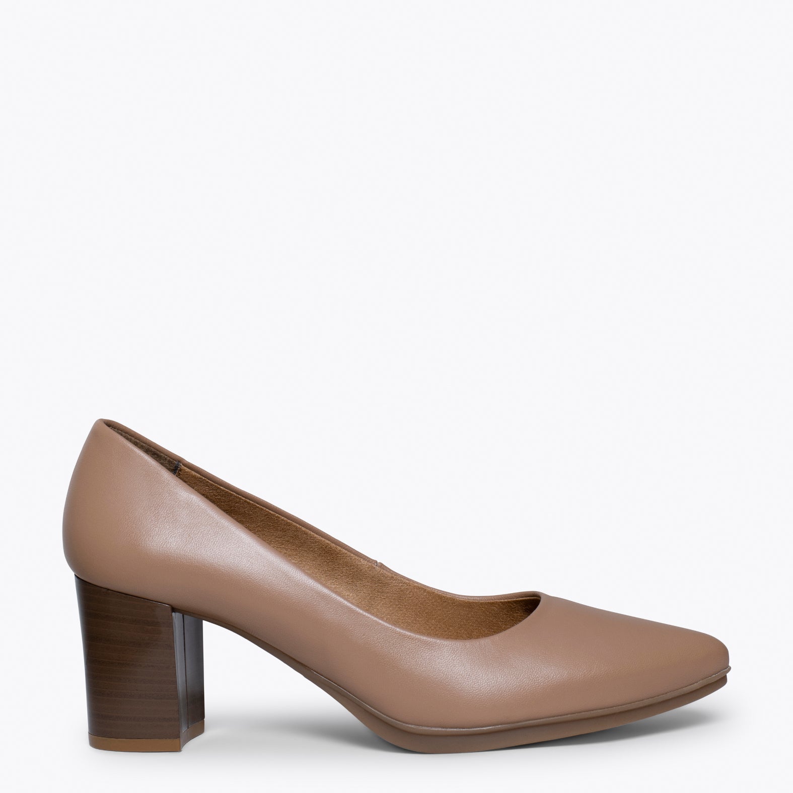 URBAN S SALON – TAUPE nappa leather mid heels