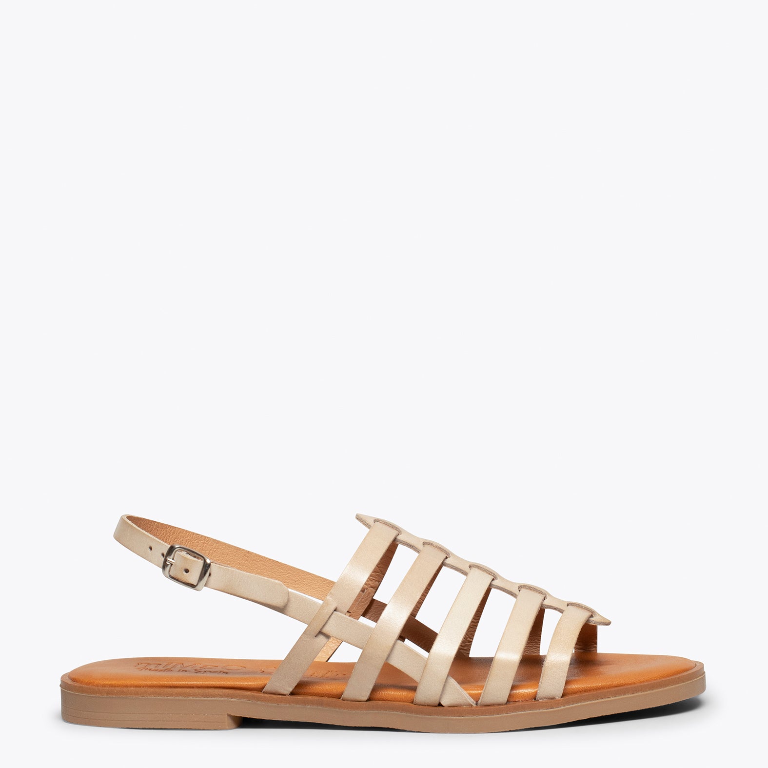 MERIDA -BEIGE roman style flat sandals