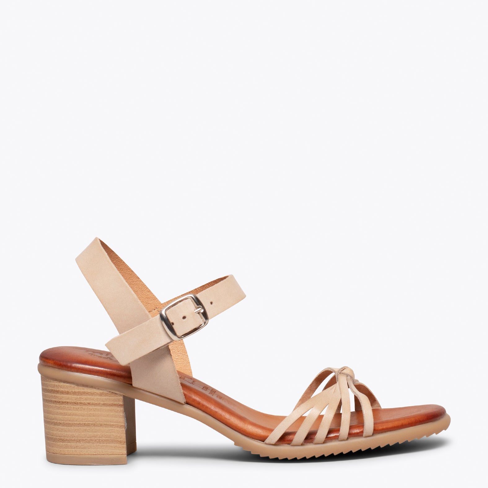 LOTO – BEIGE sandals with comfortable block heel