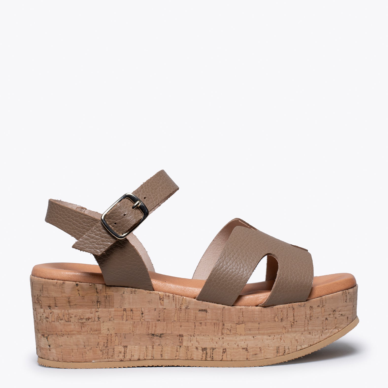 HACHE – TAUPE SANDAL WITH CORK WEDGE
