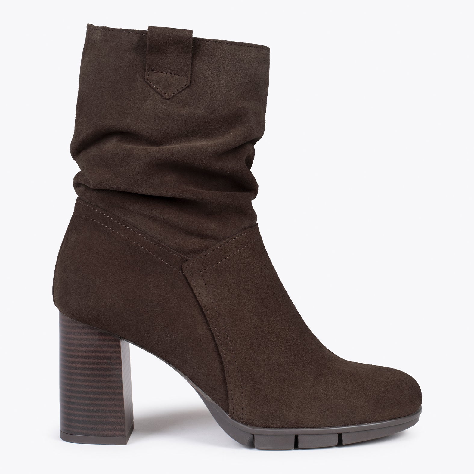 WAVE – BROWN high heel booties with zipper