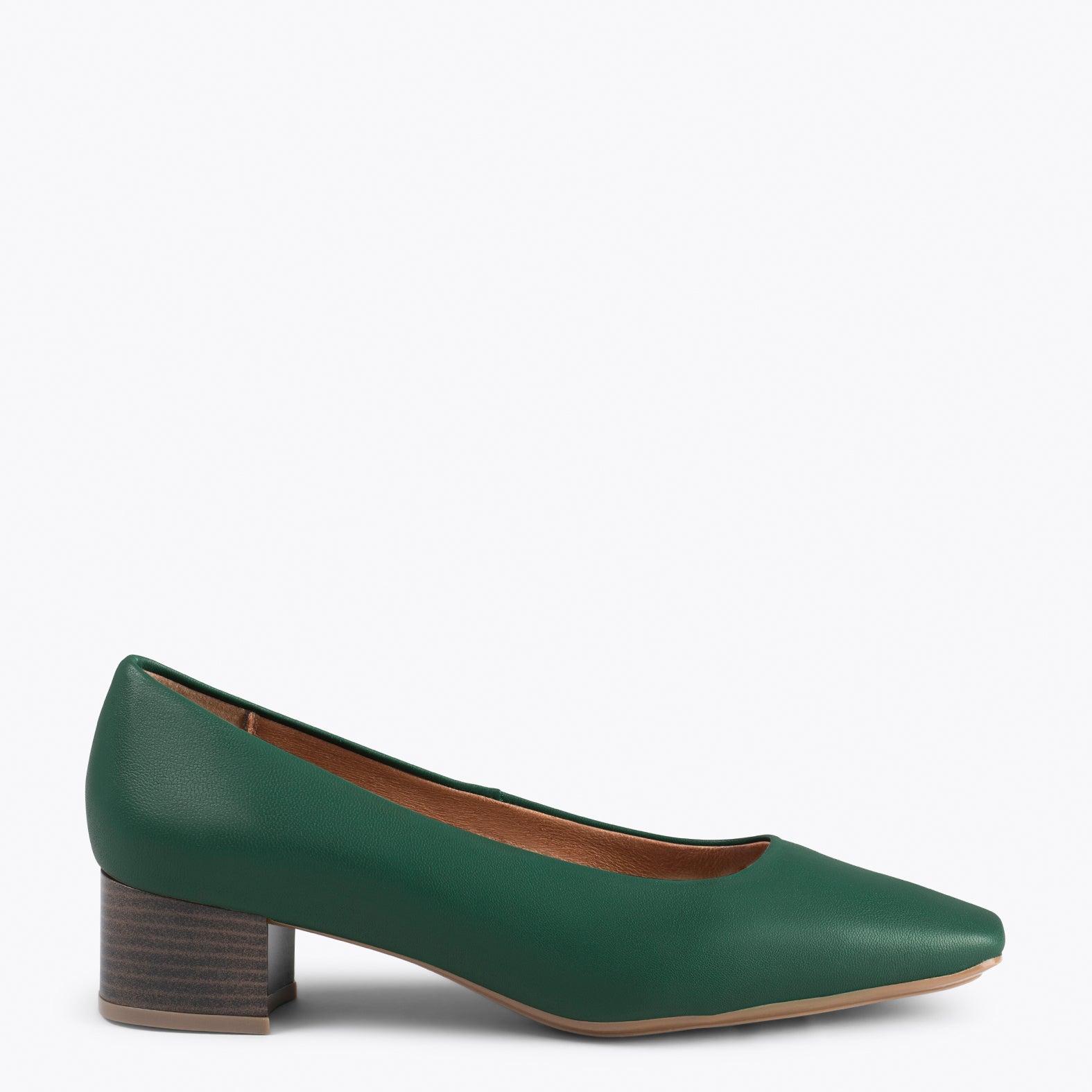 URBAN LADY – GREEN nappa leather low heels