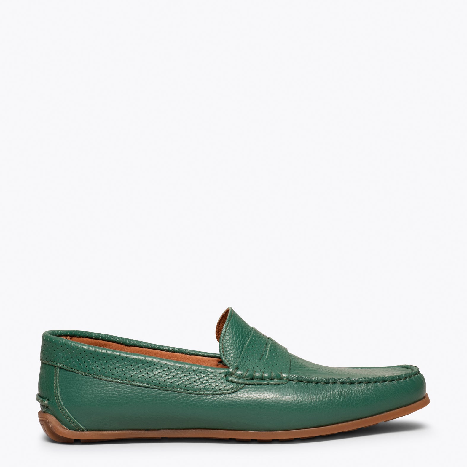 MOCASSIN Mocassin en cuir d contract pour homme VERT