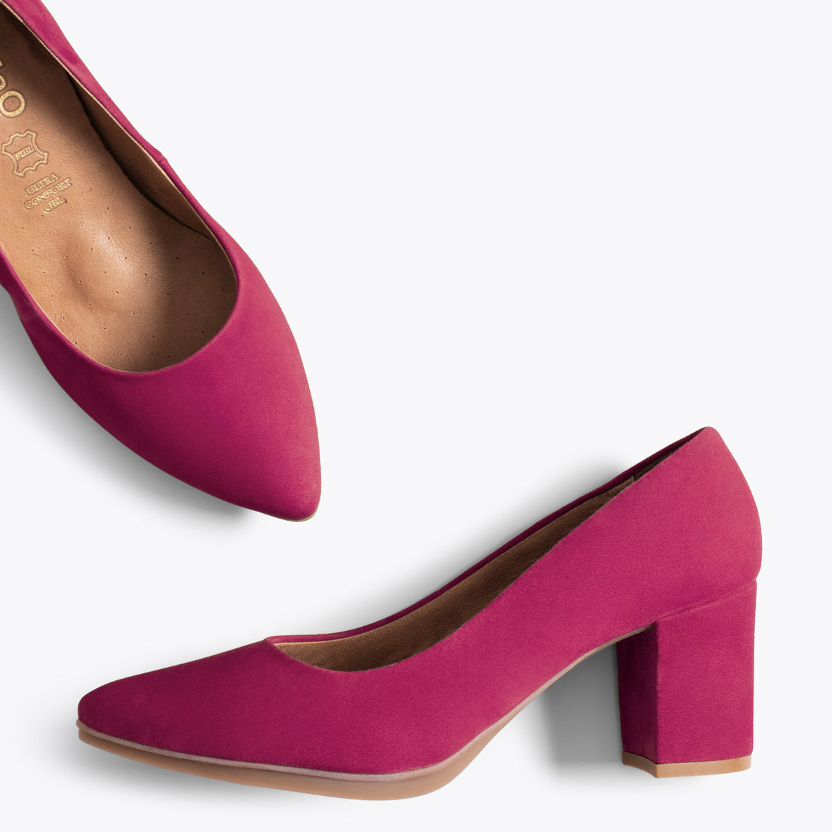 URBAN S – BURGUNDY suede mid heels
