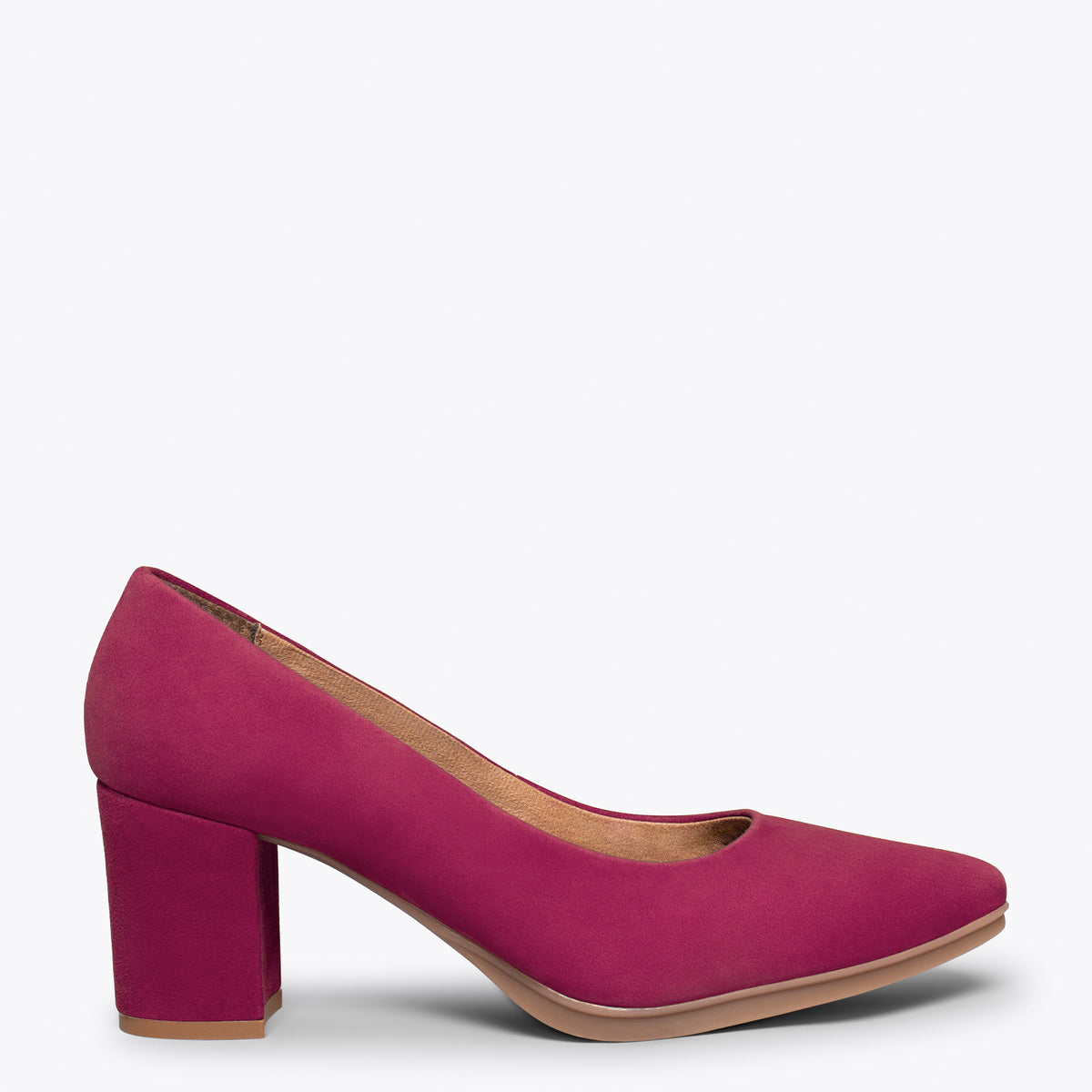 URBAN S – BURGUNDY suede mid heels
