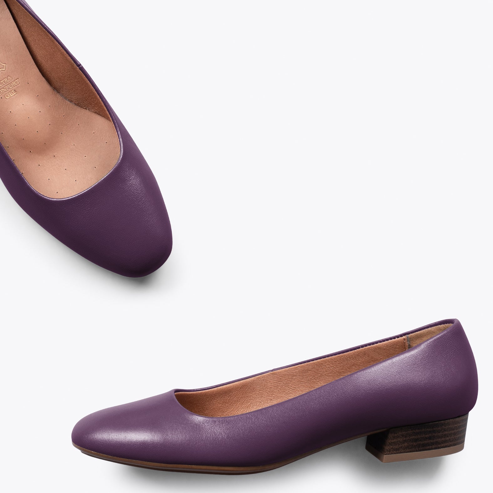 Purple leather online flats