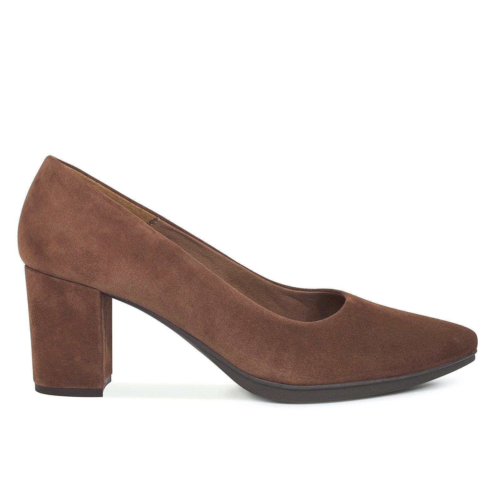 URBAN S - Zapatos mujer tacón ancho CHOCOLATE