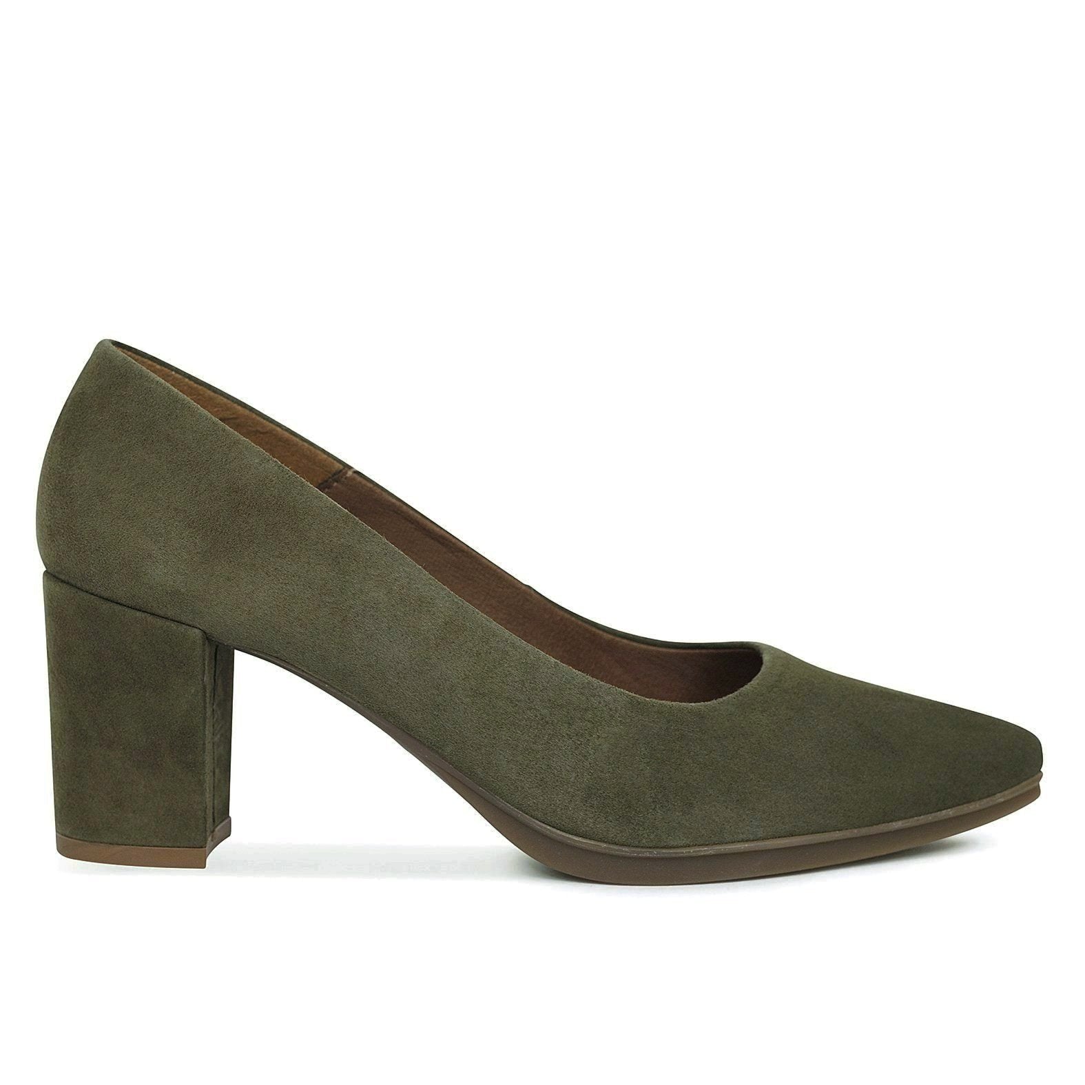 URBAN S - Zapatos mujer tacón ancho VERDE MILITAR