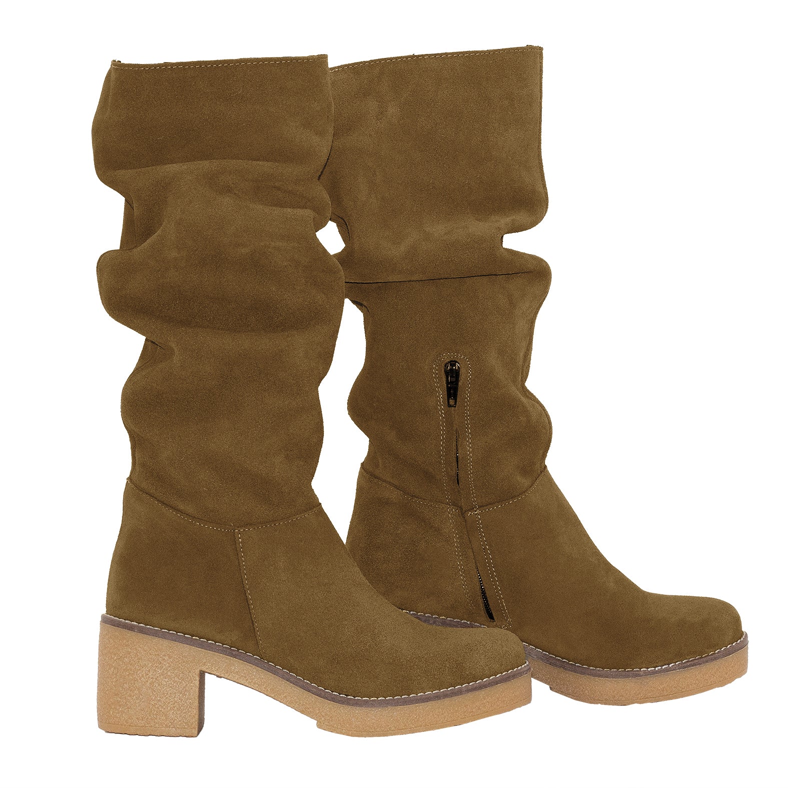 NATURA botas de piel arrugadas para mujer MARRON miMaO Online