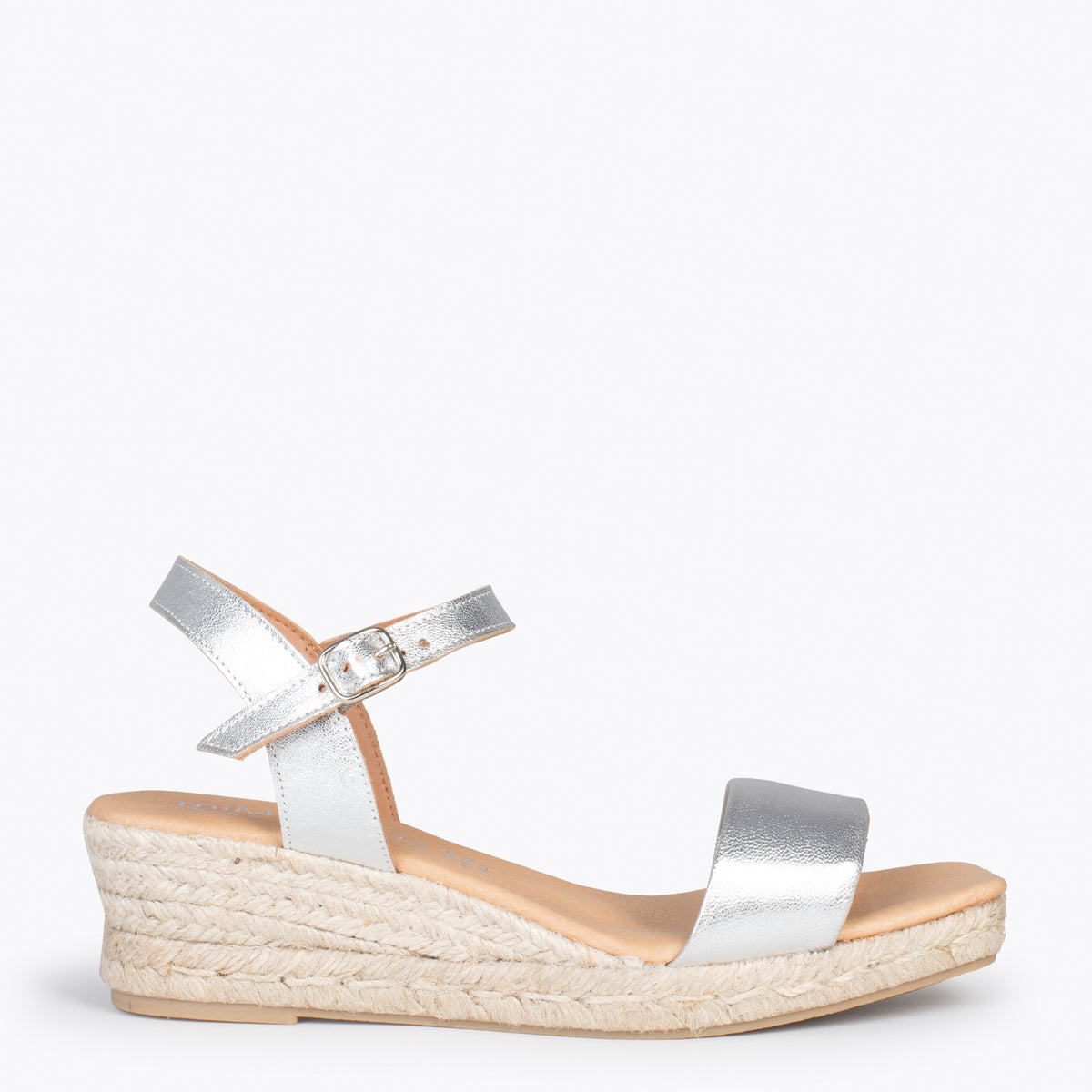 JEREZ – SILVER espadrilles with comfortable wedge