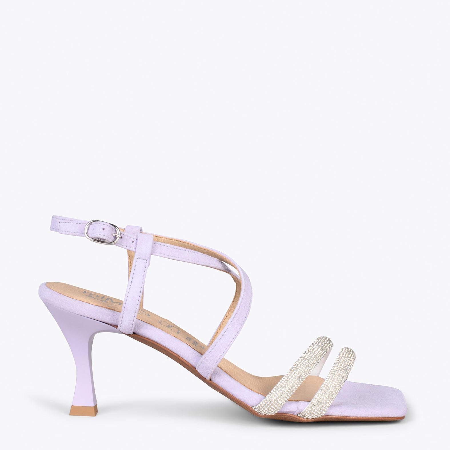 SHINY – LAVENDER high heel sandals with strass straps