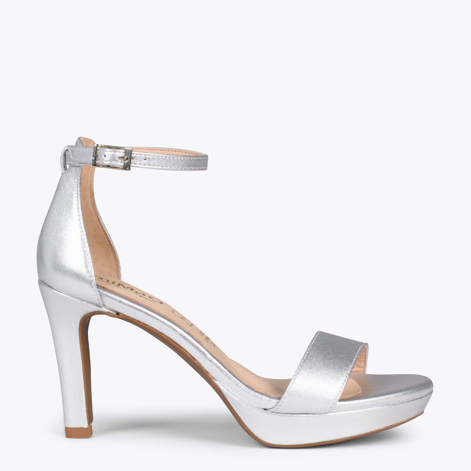 PARTY – SILVER high heel sandals with platform