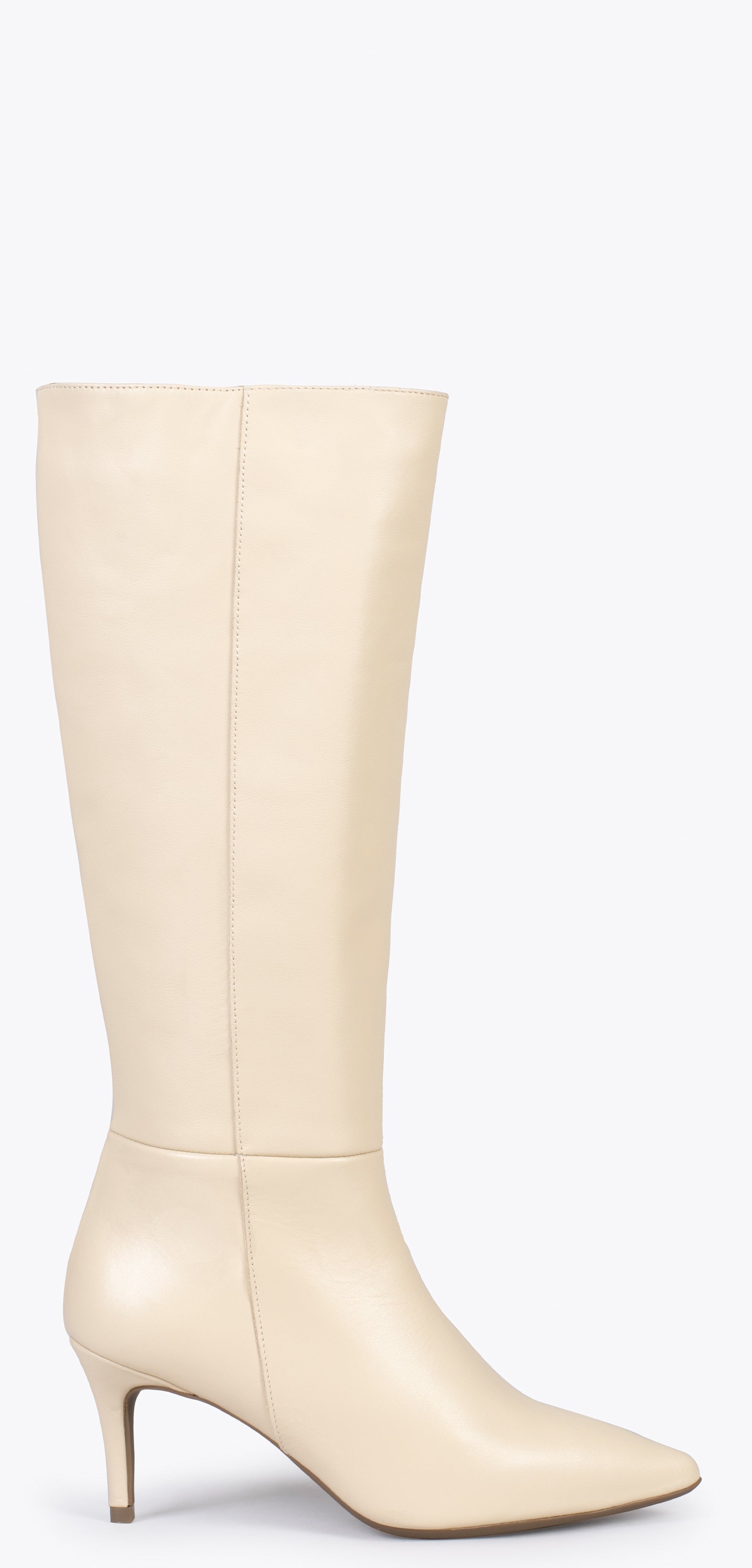 MANHATTAN – Botas altas de tacón con cremallera BEIGE