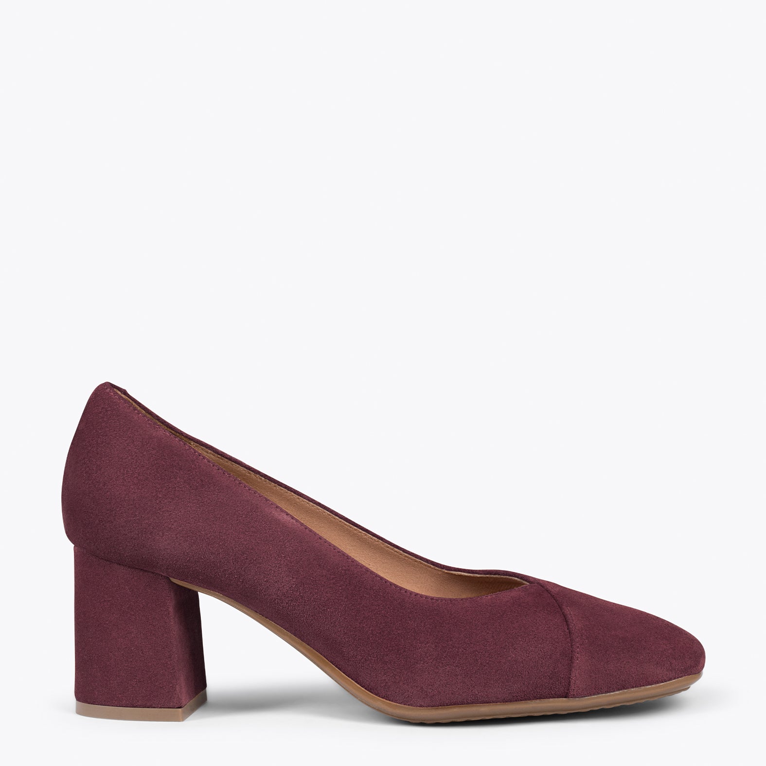 EMMA – BURGUNDY high heels with square toe