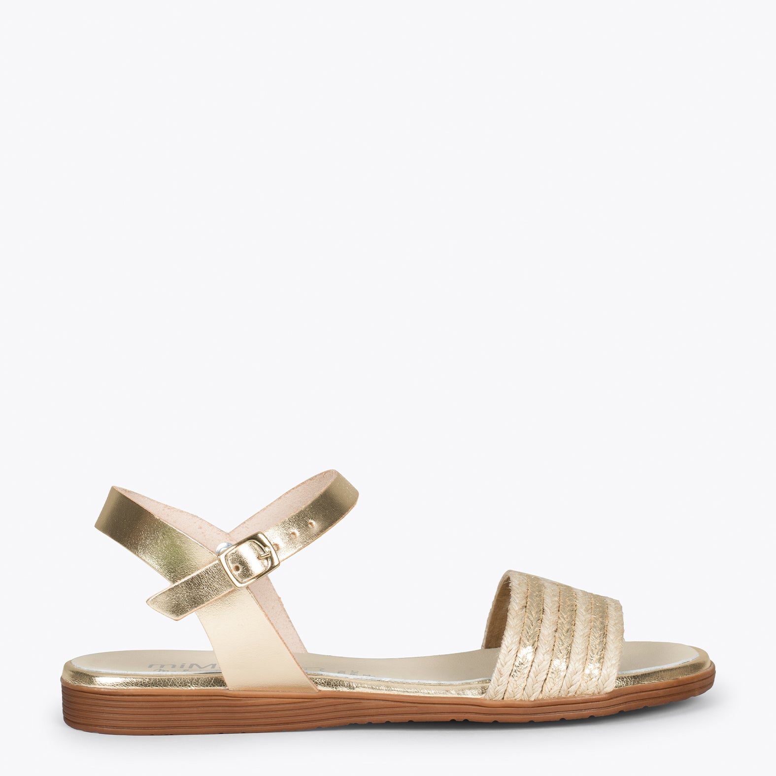 CERES – GOLD metallic flat sandal