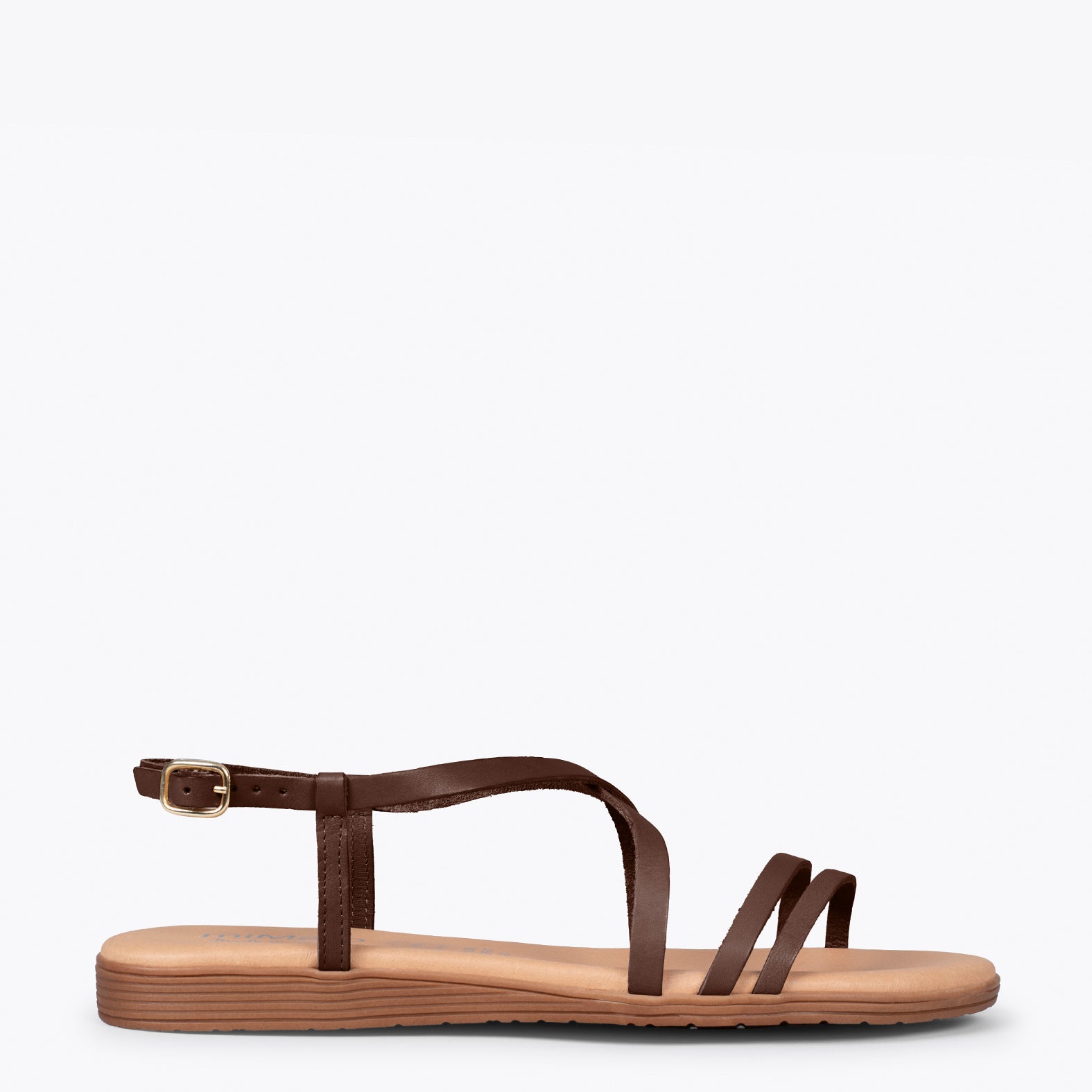RODES - BROWN flat sandals with straps