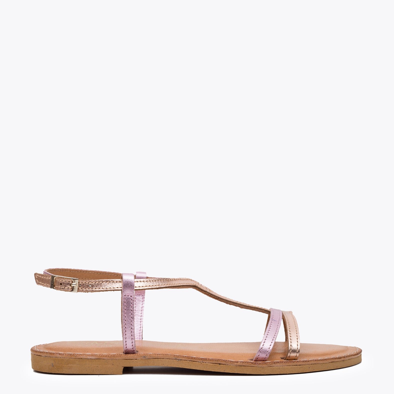 Sandalias planas rosa discount palo