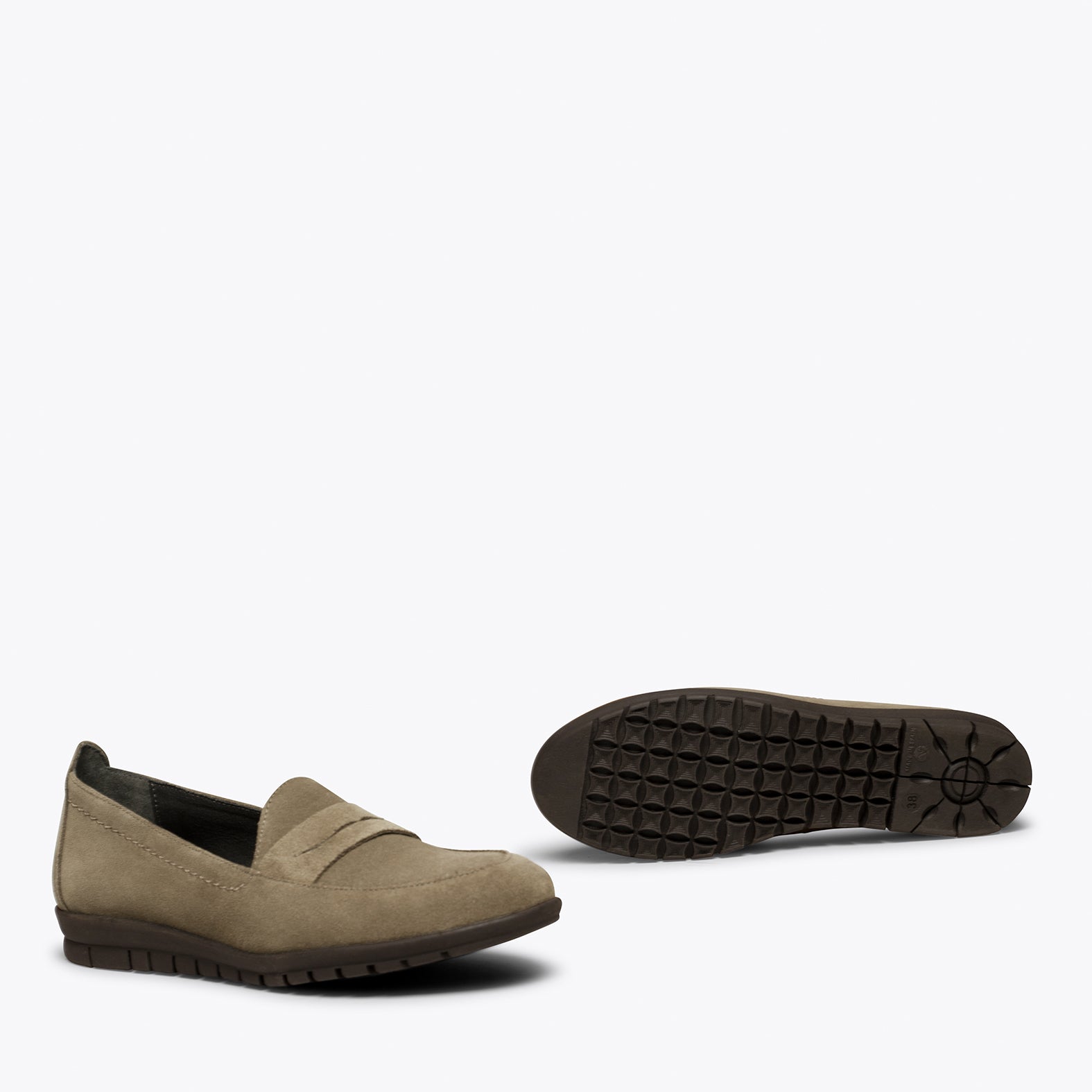 360 - TAUPE suede moccasin