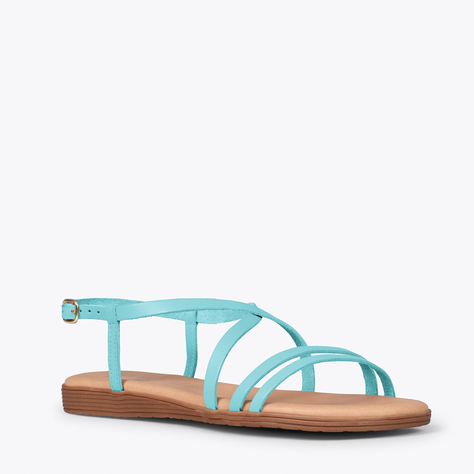 RODES - BLUE flat sandals with straps