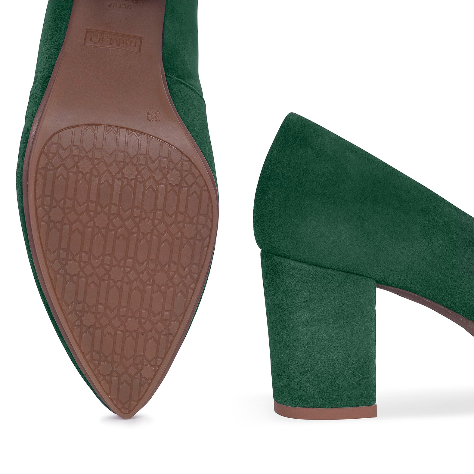 URBAN S - Zapatos mujer tacón ancho VERDE PINO